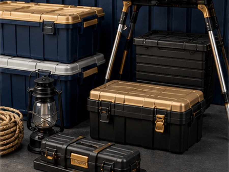 Home and outdoor goods including storage boxes and practical utility products