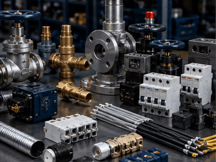 Industrial goods solution components, fittings, valves, and electrical parts